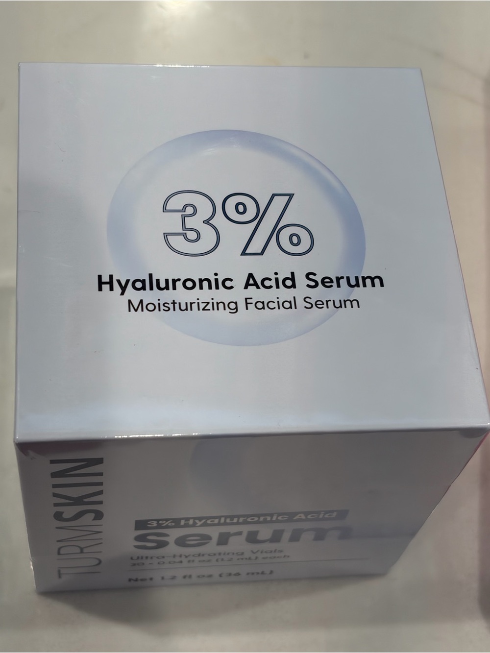 Turmskin 3% Hyaluronic Acid Serum - Moisturizing Facial Serum 30 Vials Full Box